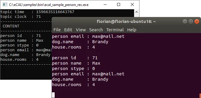 person_snd and person_rec sample over network