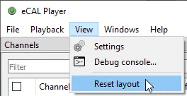 eCAL Player Reset Layout